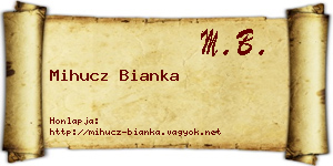 Mihucz Bianka névjegykártya